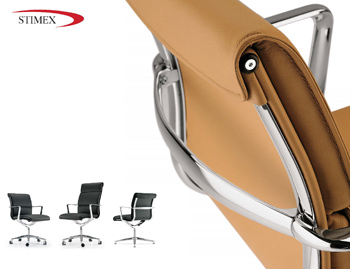 Дизайнерски Директорски стол с хромирана база и конструкция